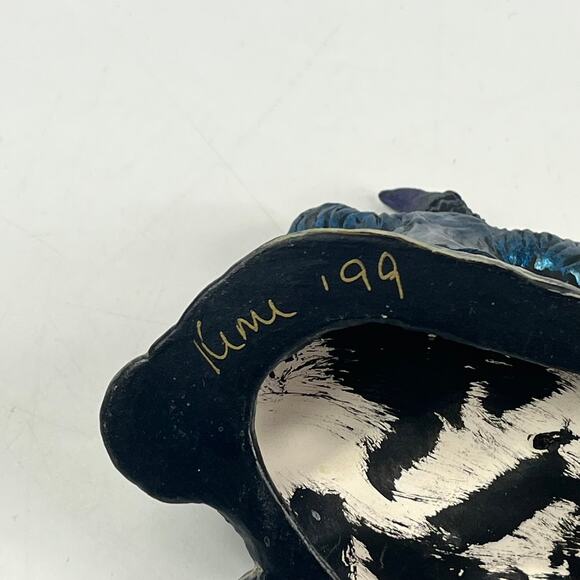 Vintage Wizard & Dragon Resin Incense Holder Signed Kim '99 14" Fantasy Decor - Picture 7 of 11